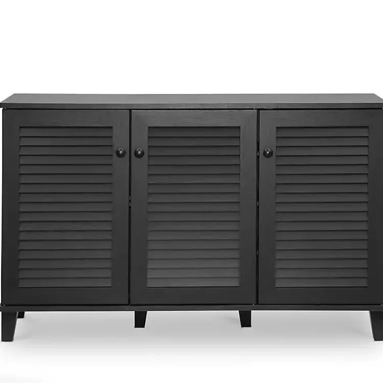 Cabinets & Sideboards-Kirklands Home Espresso 3-Door Wood Cabinet Brown