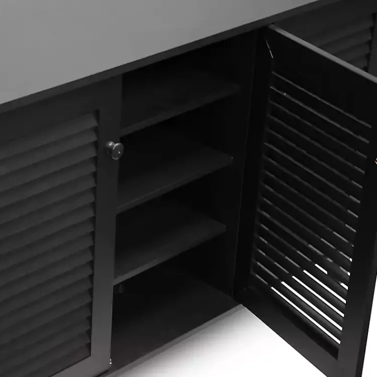 Cabinets & Sideboards-Kirklands Home Espresso 3-Door Wood Cabinet Brown