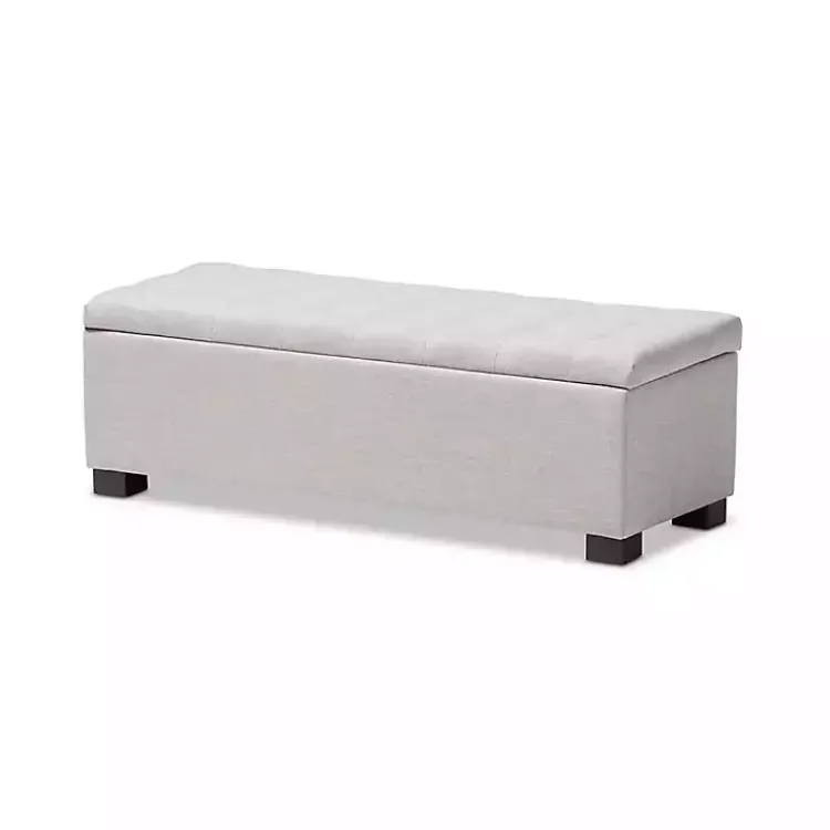 Benches & Ottomans-Kirklands Home Beige Tufted Contemporary Storage Bench