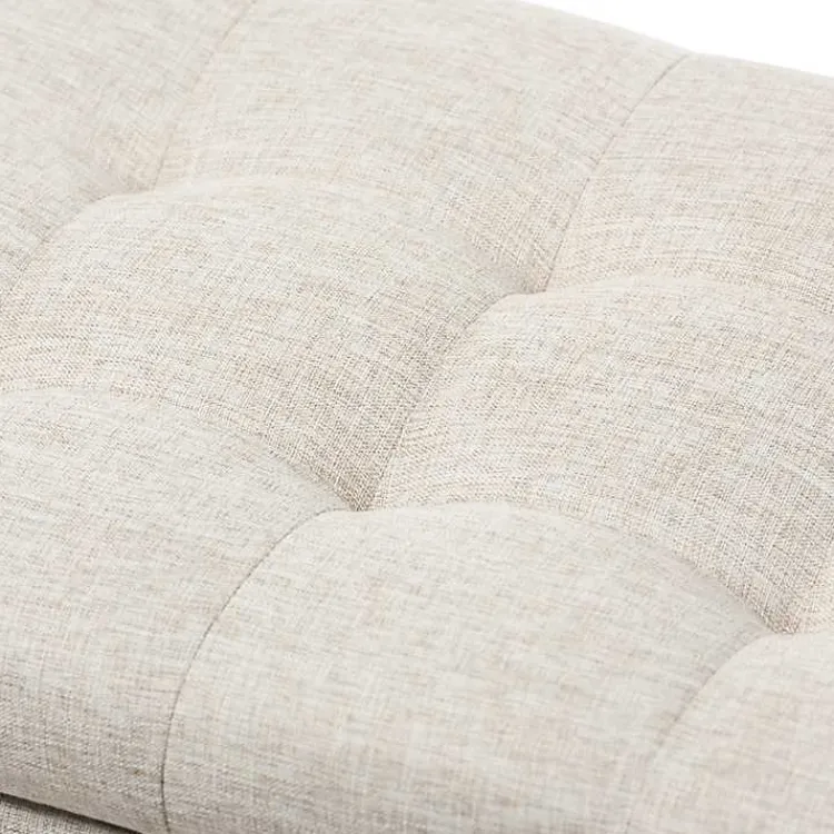 Entryway Furniture-Kirklands Home Beige Grid-Tufted Contemporary Storage Bench Tan