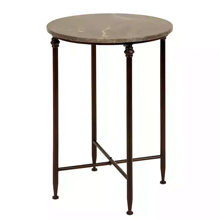 Accent & End Tables-Kirklands Home Modern Metal and Marble Accent Table