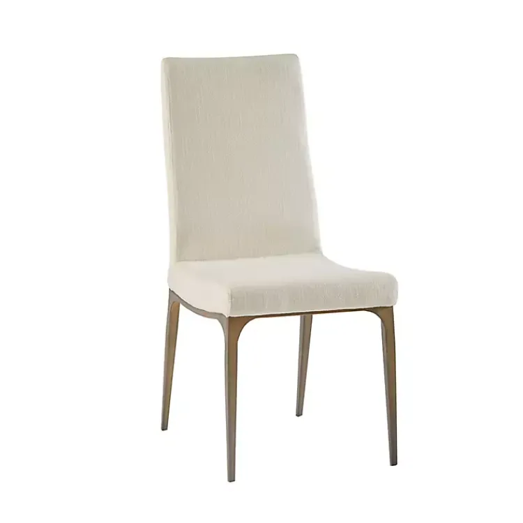 Dining Chairs-Kirklands Home Cream Bronze Metal Base Dining Chairs, Set of 2 Ivory