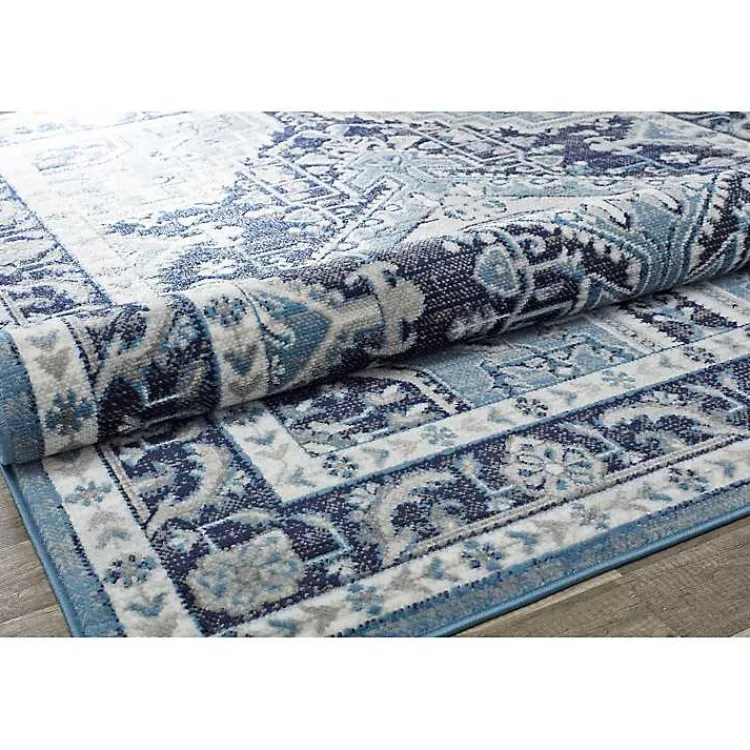 Area Rugs-Kirklands Home Midnight Blue Frieda Medallion Area Rug, 8x10