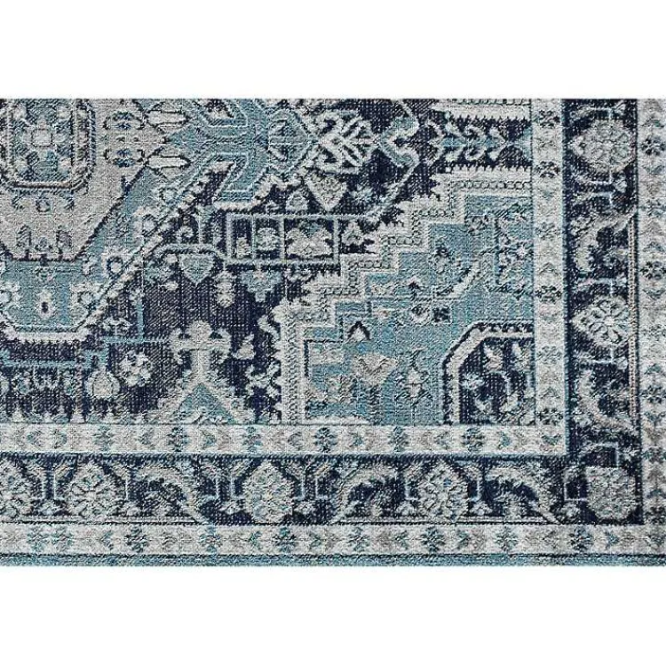 Area Rugs-Kirklands Home Midnight Blue Frieda Medallion Area Rug, 8x10