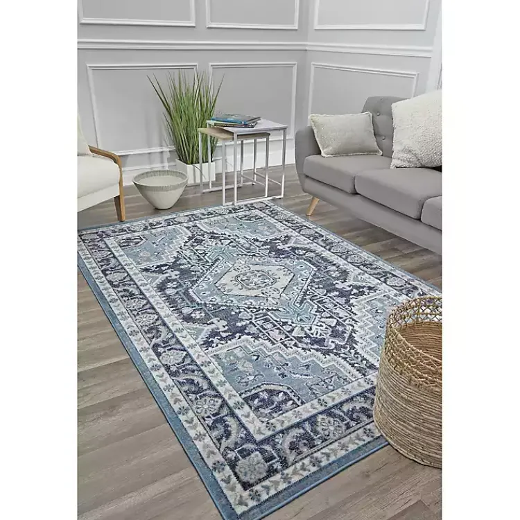 Area Rugs-Kirklands Home Rieda Midnight Blue Area Rug, 5x7