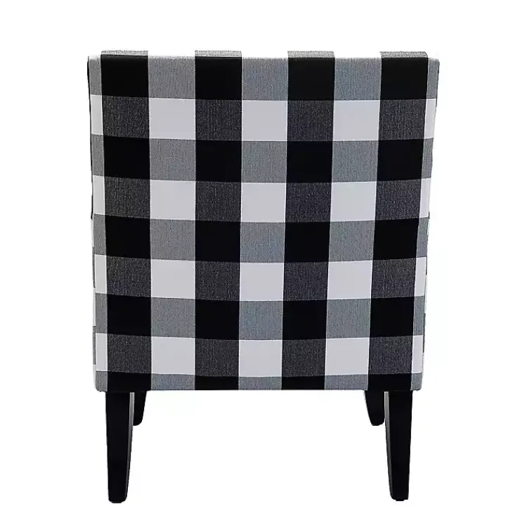 Accent Chairs-Kirklands Home Black and White Buffalo Check Armchair