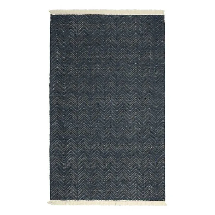 Area Rugs-Kirklands Home Navy Handwoven Herringbone Area Rug, 2x3 Blue