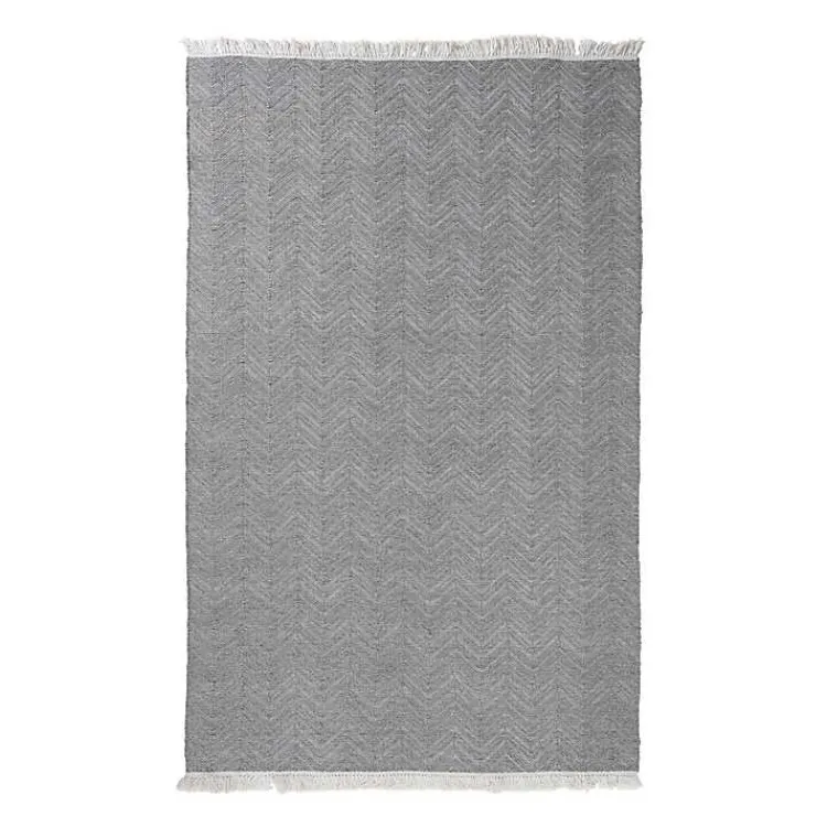Area Rugs-Kirklands Home Dark Herringbone Pattern Area Rug, 2x3 Gray