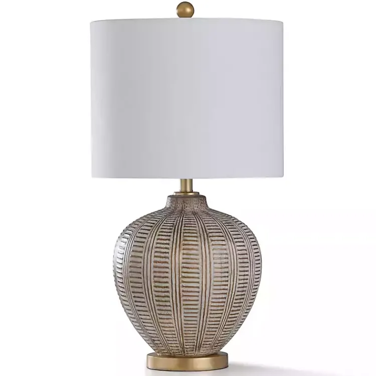 Table Lamps-Kirklands Home Gold and Aged Ivory Gourd Table Lamp White