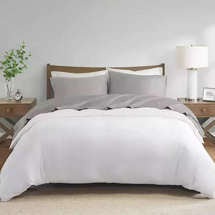 Bed Sheets-Kirklands Home Pima Cotton Sateen 4-pc. King Sheet Set Gray