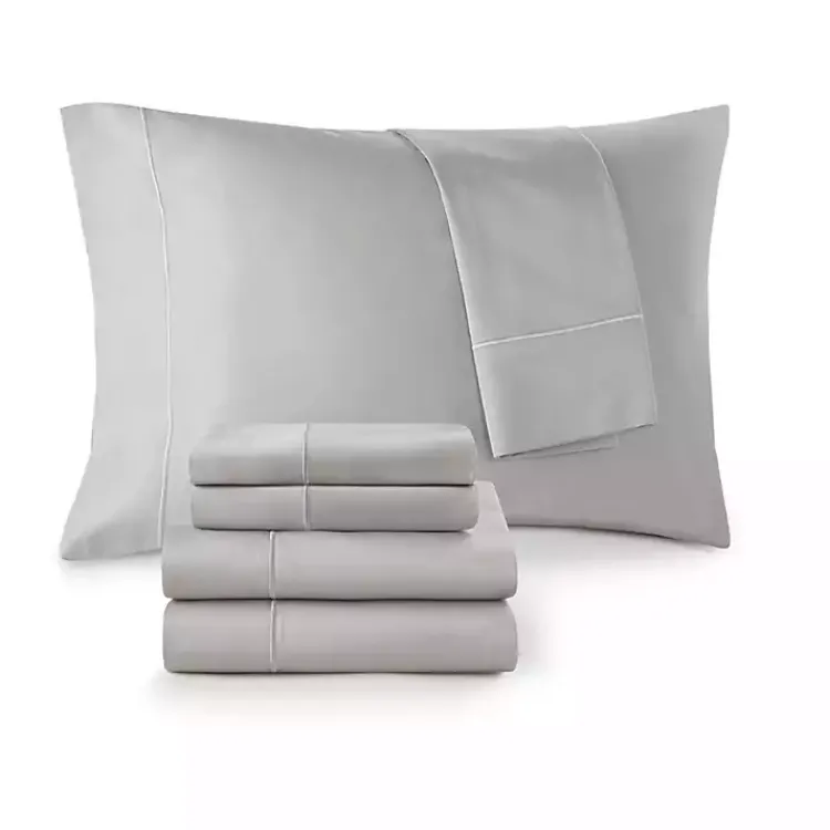 Bed Sheets-Kirklands Home Pima Cotton Sateen 4-pc. King Sheet Set Gray