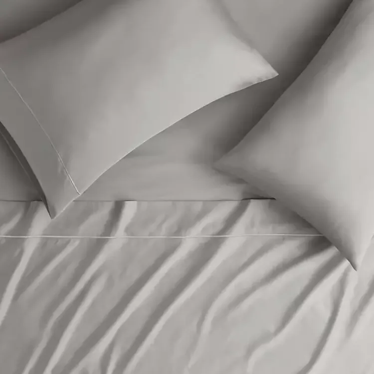 Bed Sheets-Kirklands Home Pima Cotton Sateen 4-pc. King Sheet Set Gray