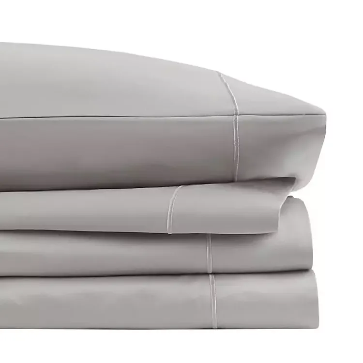 Bed Sheets-Kirklands Home Pima Cotton Sateen 4-pc. King Sheet Set Gray