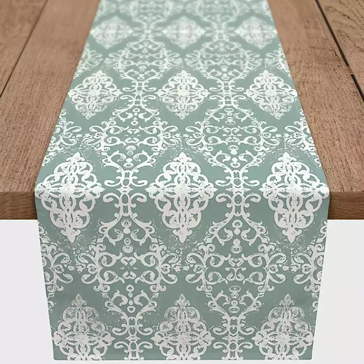 Table Linens-Kirklands Home Symmetrical Vines Table Runner Green