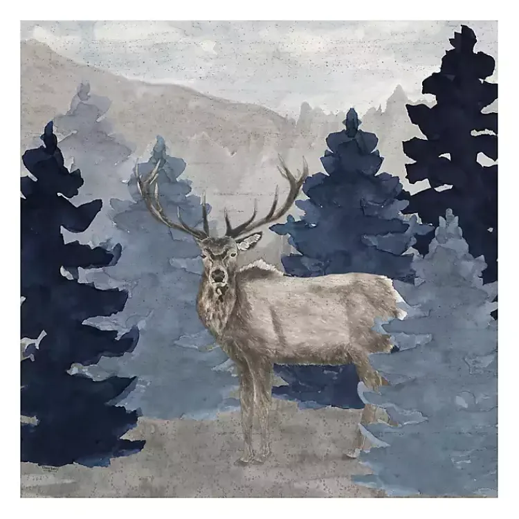 Canvas Art-Kirklands Home Blue Cliff Mountains Elk III Canvas Art Print
