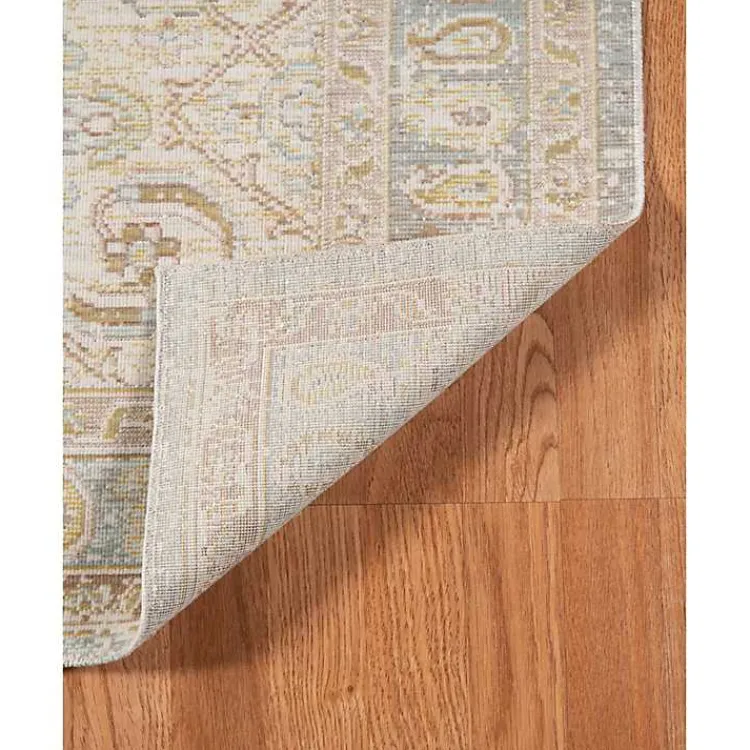 Area Rugs-Kirklands Home Gray and Beige Vintage Medallion Area Rug, 5x7