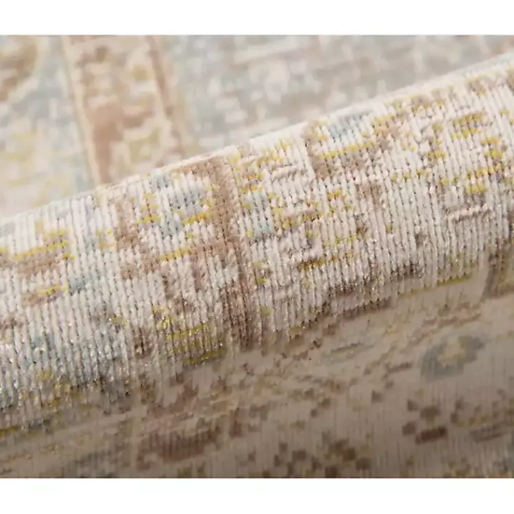 Area Rugs-Kirklands Home Gray and Beige Vintage Medallion Area Rug, 5x7