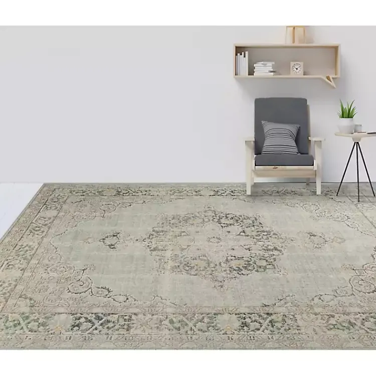 Area Rugs-Kirklands Home Sea Vintage Medallion Area Rug, 5x7 Green