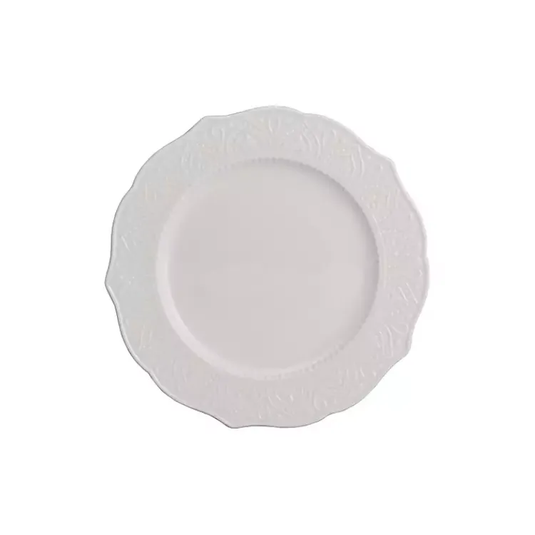 Dinnerware-Kirklands Home Dahlia Embossed Side Plates, Set of 6 White