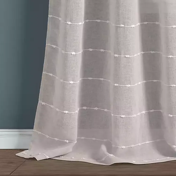 Curtains & Drapes-Kirklands Home Sheer Textured Curtain Panel Set, 84 in. Gray