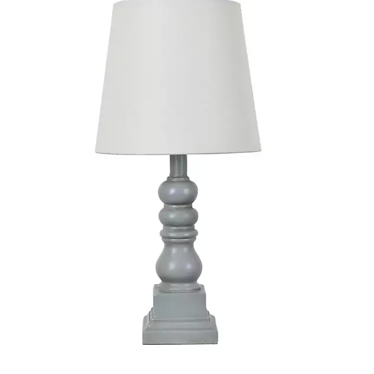 Table Lamps-Kirklands Home Distressed Gray Candlestick Table Lamp White