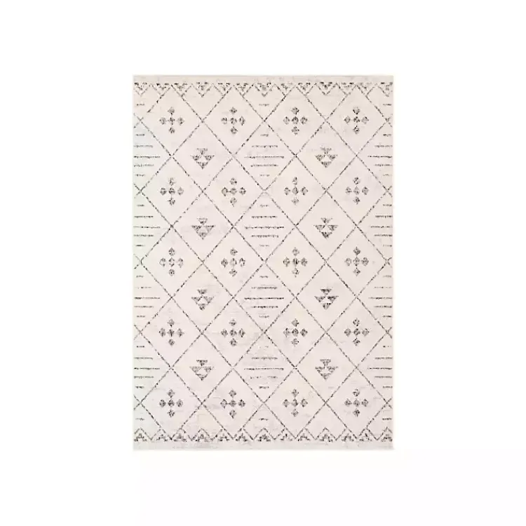Area Rugs-Kirklands Home Slate Gray Diamond Print Area Rug, 5x7