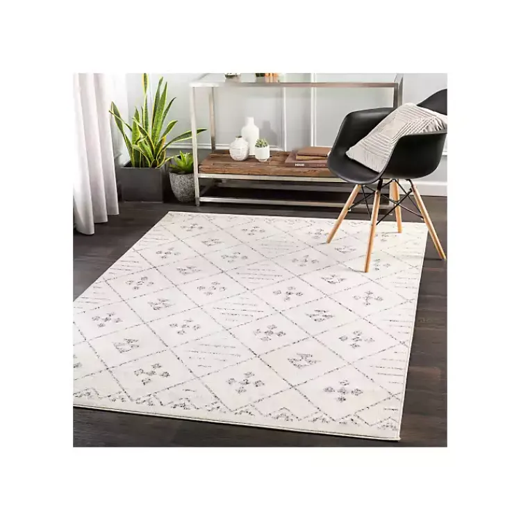 Area Rugs-Kirklands Home Slate Gray Diamond Print Area Rug, 7x10