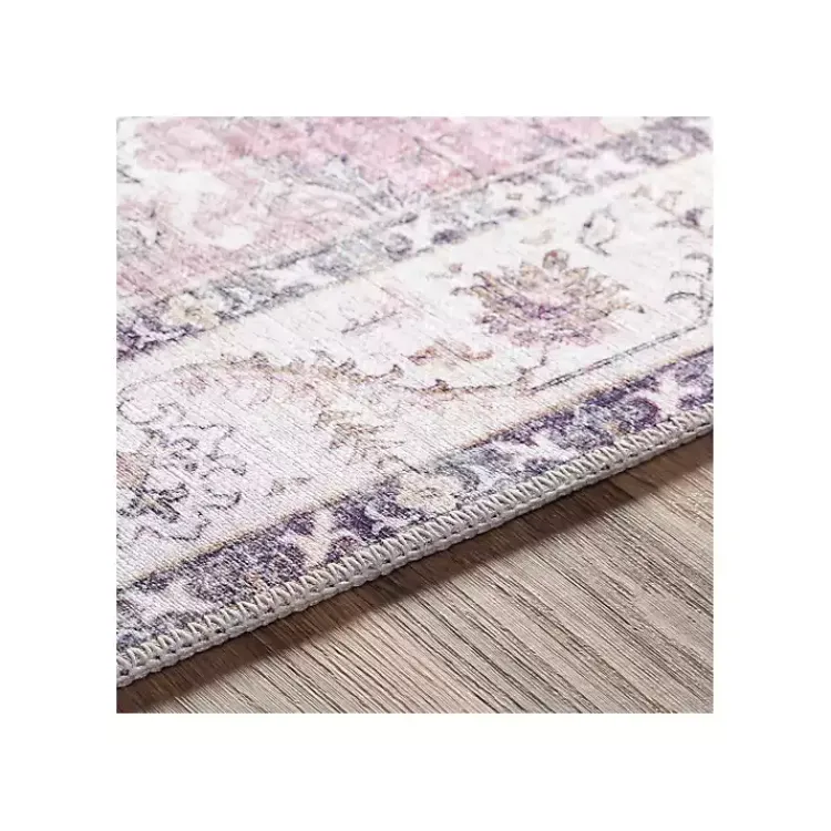 Area Rugs-Kirklands Home Faded Rouge Bordered Flatweave Runner, 2x7 Pink