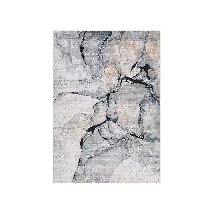 Area Rugs-Kirklands Home Neutral Marble Swirl Area Rug, 5x7