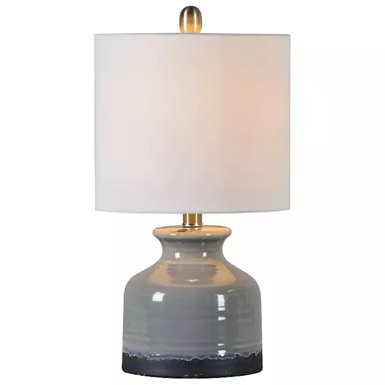 Table Lamps-Kirklands Home Gray and Black Ceramic Table Lamp, Set of 2 White