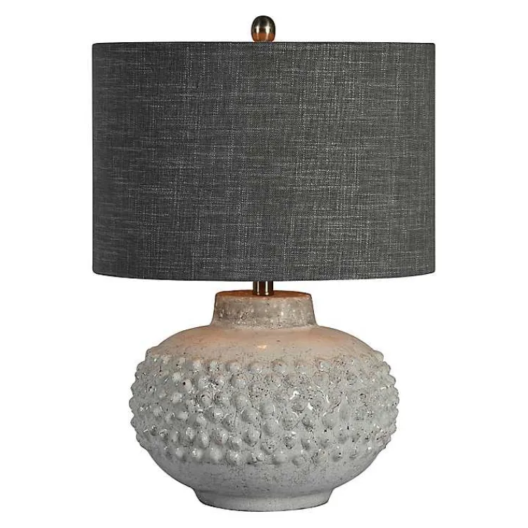 Table Lamps-Kirklands Home Ivory Hobnail Table Lamp Gray