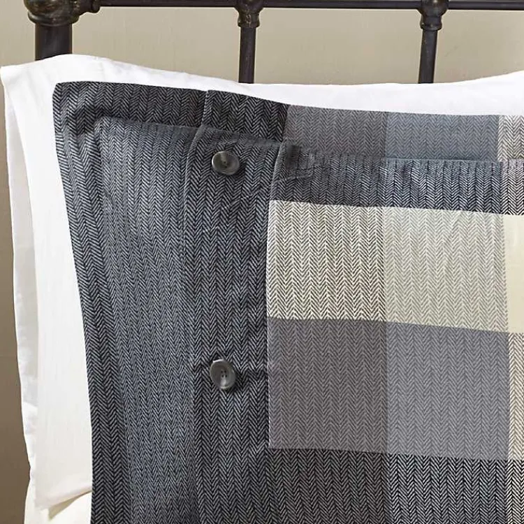 Comforters-Kirklands Home Gray Check California King 7-pc. Comforter Set