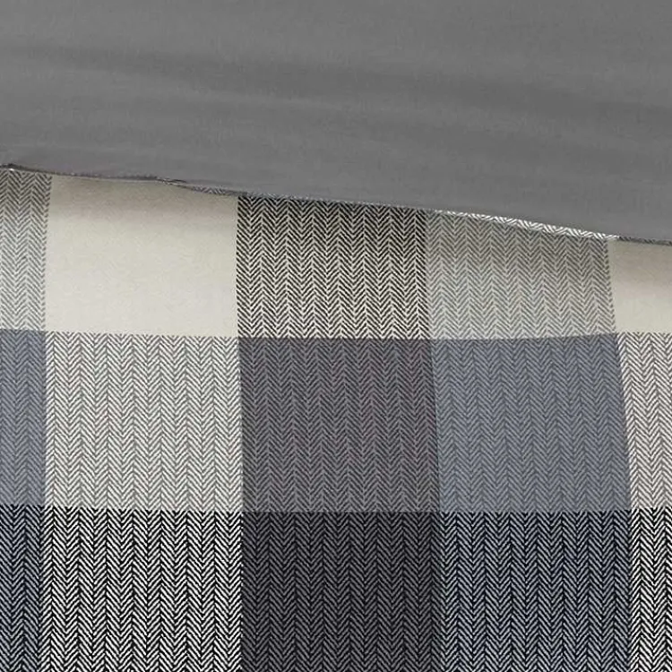 Comforters-Kirklands Home Gray Check California King 7-pc. Comforter Set