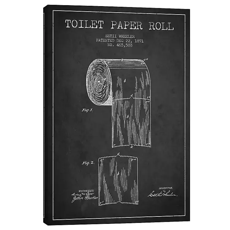 Canvas Art-Kirklands Home Toilet Paper Patent Canvas Art Print, 18x26 in.
