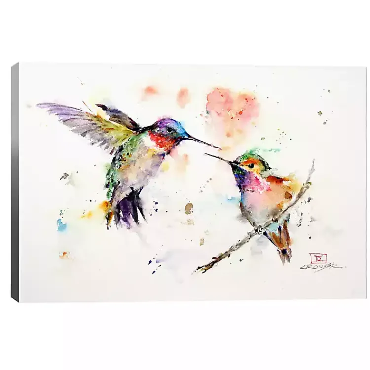 Canvas Art-Kirklands Home Watercolor Hummingbird Canvas Art Print, 26x18 in.