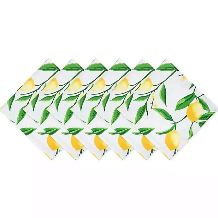Outdoor Dining-Kirklands Home Lemon Bliss Outdoor Napkins, Set of 6