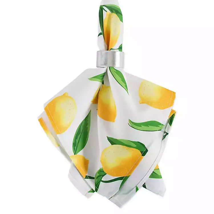 Outdoor Dining-Kirklands Home Lemon Bliss Outdoor Napkins, Set of 6