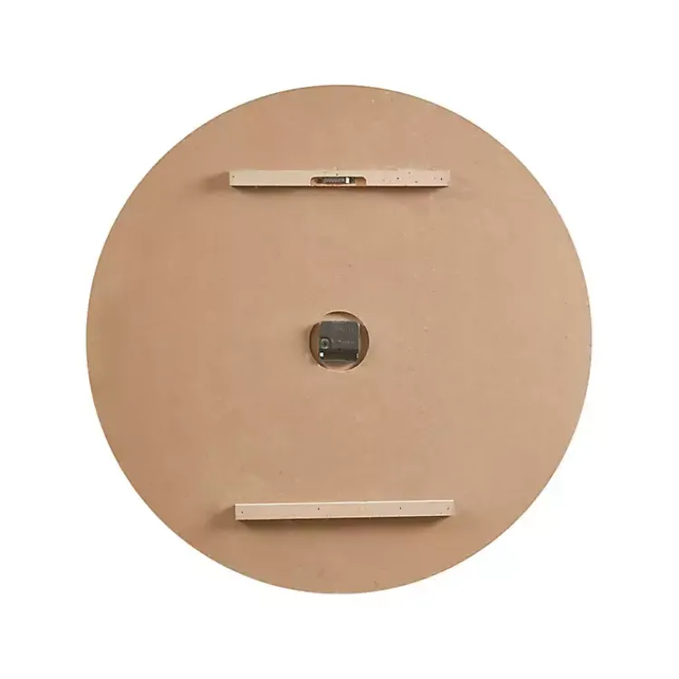 Clocks-Kirklands Home Round Gray and Natural Wooden Wall Clock