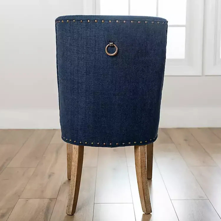 Dining Chairs-Kirklands Home Julia Navy Upholstered Dining Chair Blue