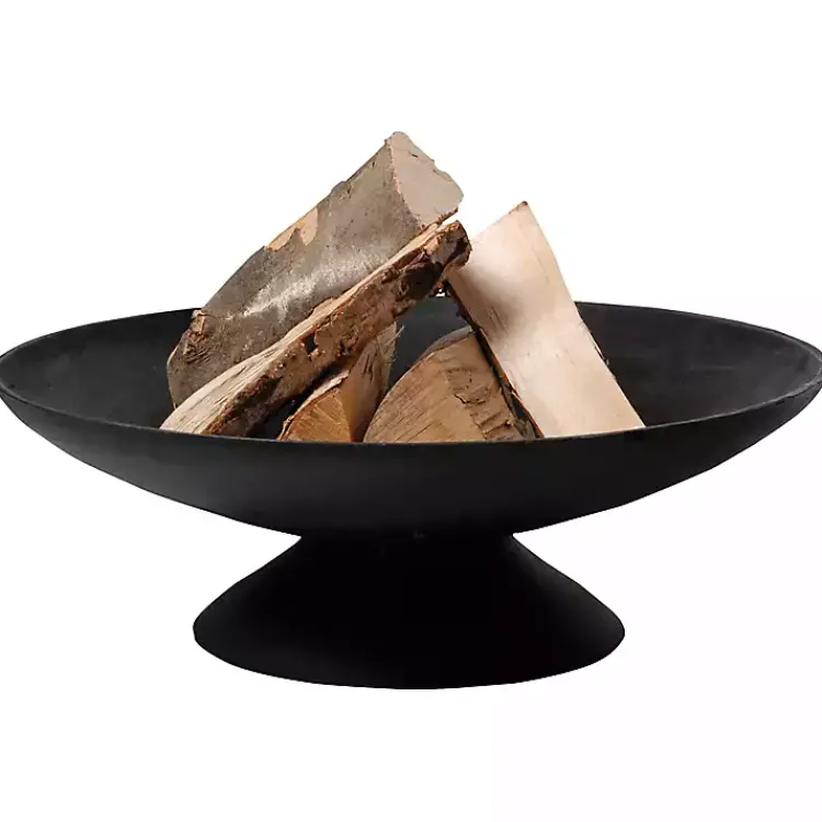 Fire Pits-Kirklands Home Cast Iron Fire Bowl Black