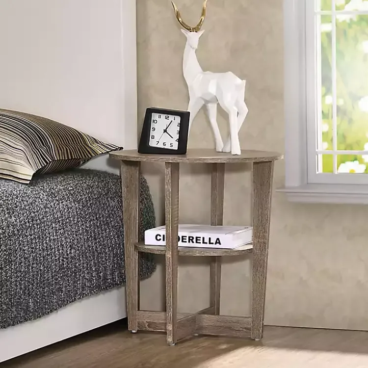 Nightstands-Kirklands Home Oval Wooden Nightstand