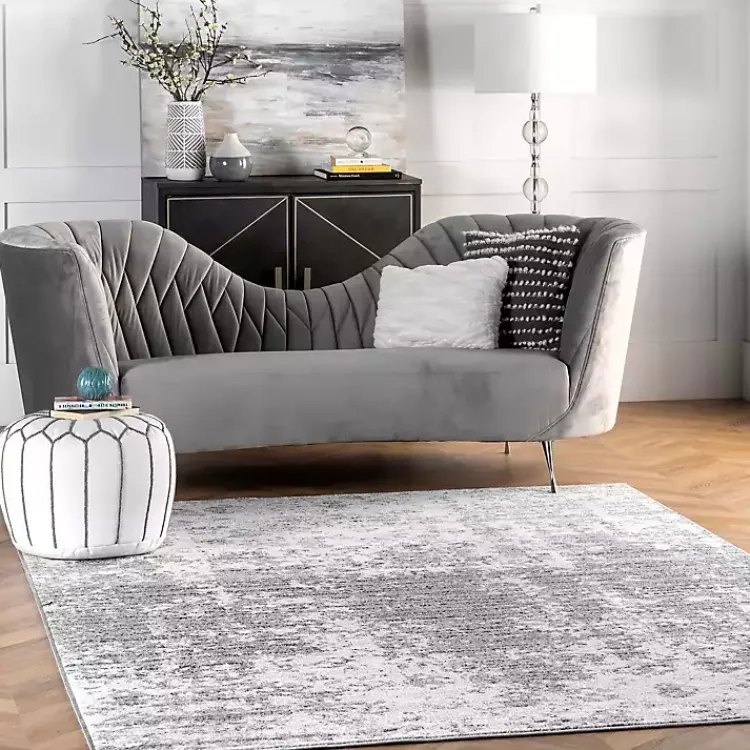 Area Rugs-Kirklands Home Gray Distressed Power Loomed Area Rug, 10x14