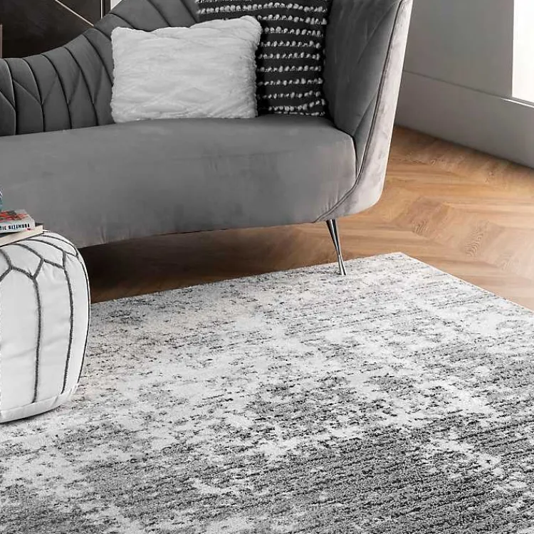 Area Rugs-Kirklands Home Gray Distressed Power Loomed Area Rug, 8x12