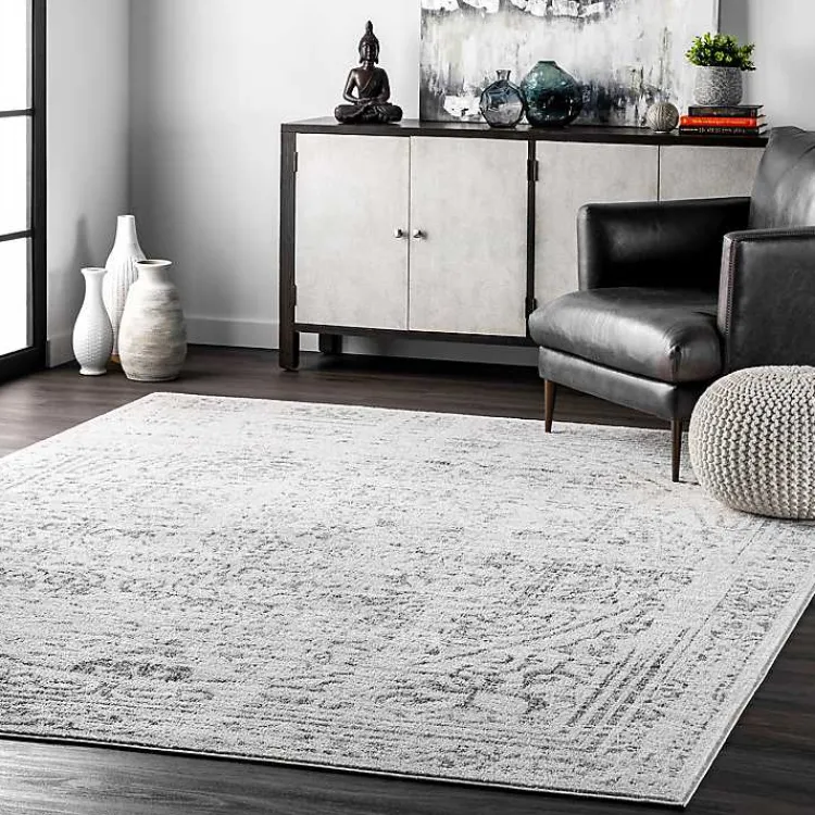 Area Rugs-Kirklands Home Gray Vintage Distressed Area Rug, 10x14