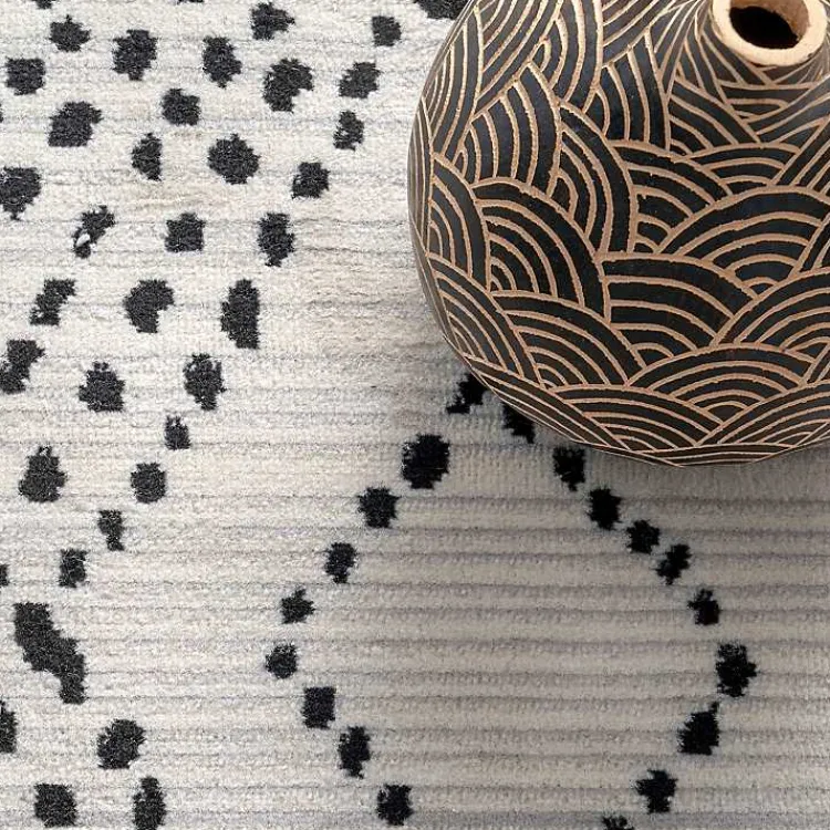 Area Rugs-Kirklands Home Gray Millie Dotted Trellis Area Rug, 9x12