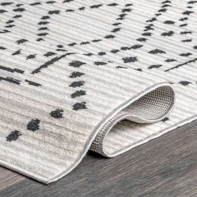 Area Rugs-Kirklands Home Gray Millie Dotted Trellis Area Rug, 9x12