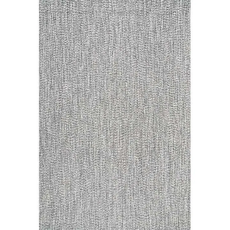 Area Rugs-Kirklands Home Braided Area Rug with Tassels, 10x14 Gray