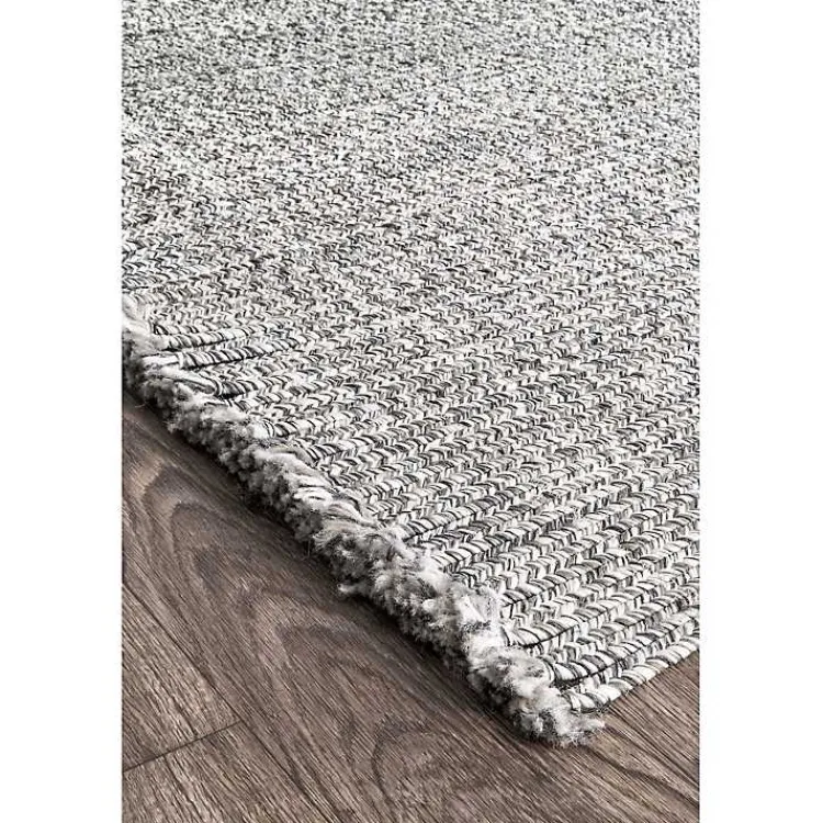 Area Rugs-Kirklands Home Braided Area Rug with Tassels, 10x14 Gray