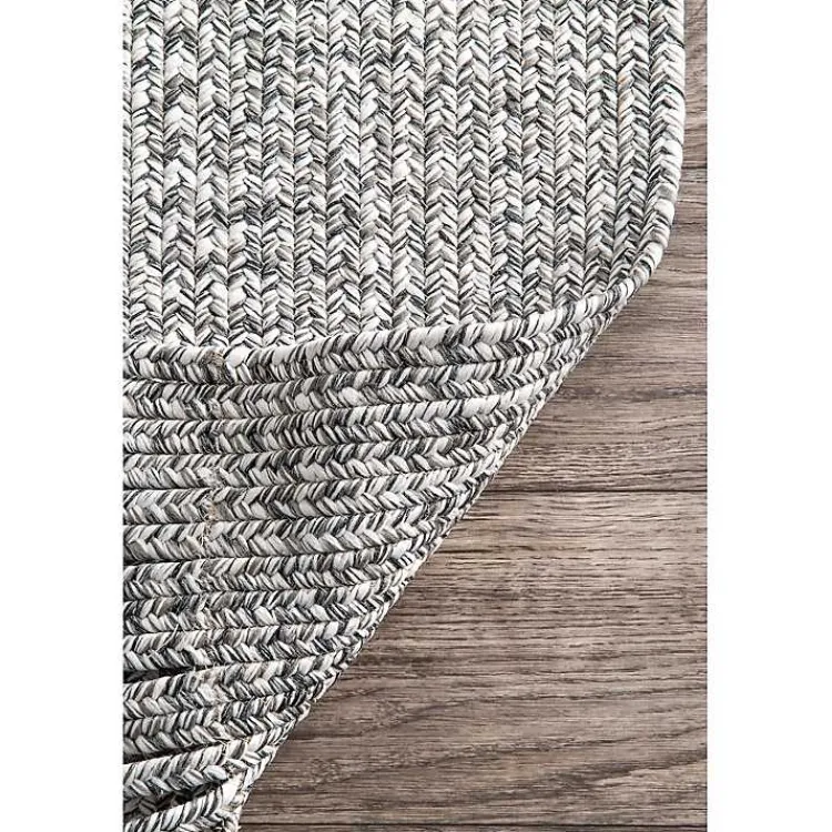 Area Rugs-Kirklands Home Braided Area Rug with Tassels, 10x14 Gray