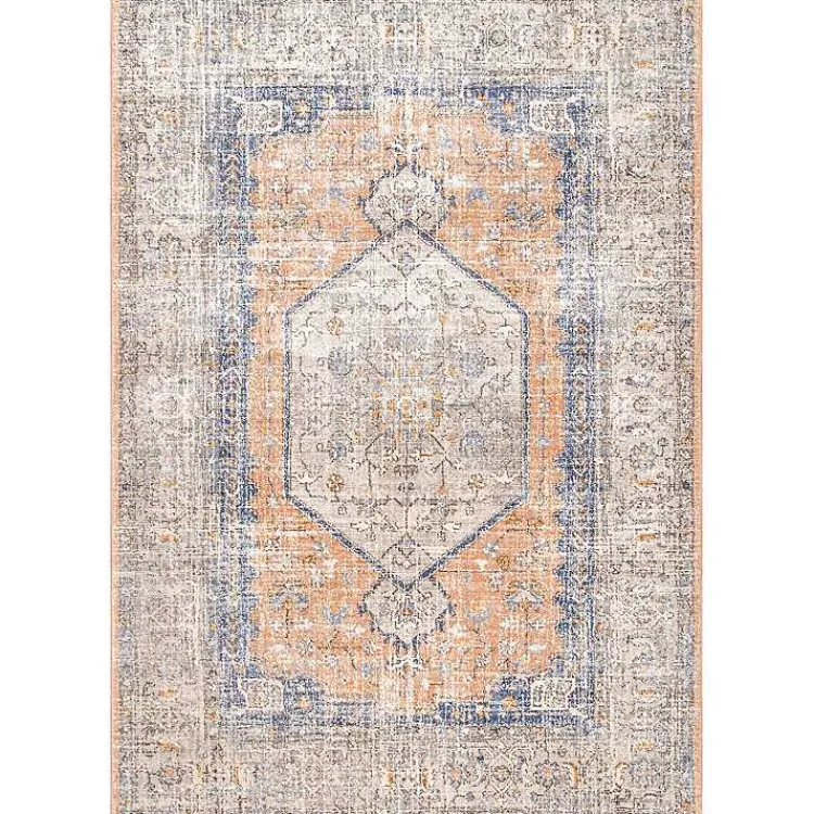 Area Rugs-Kirklands Home Pink Vintage Floral Print Area Rug, 5x7